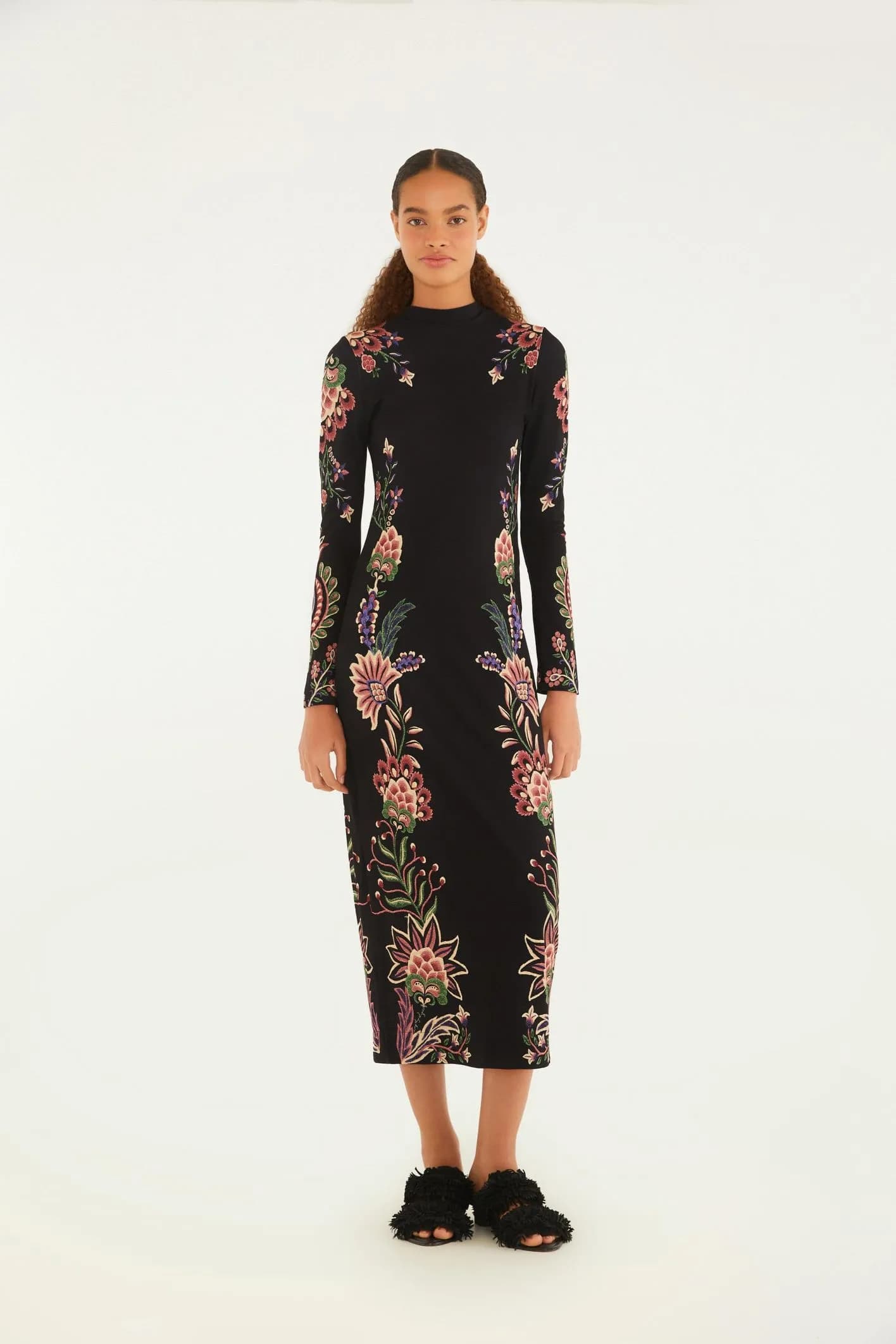 Vestido Midi Estampado Jardim Maravilhoso