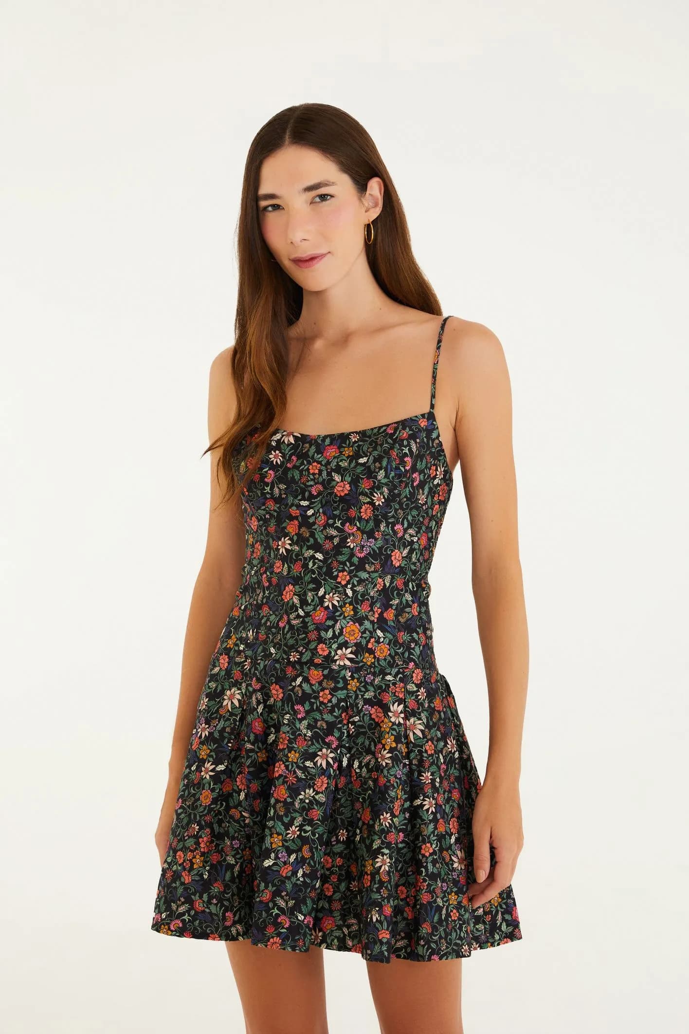 Vestido Curto Estampado Jardim Florido