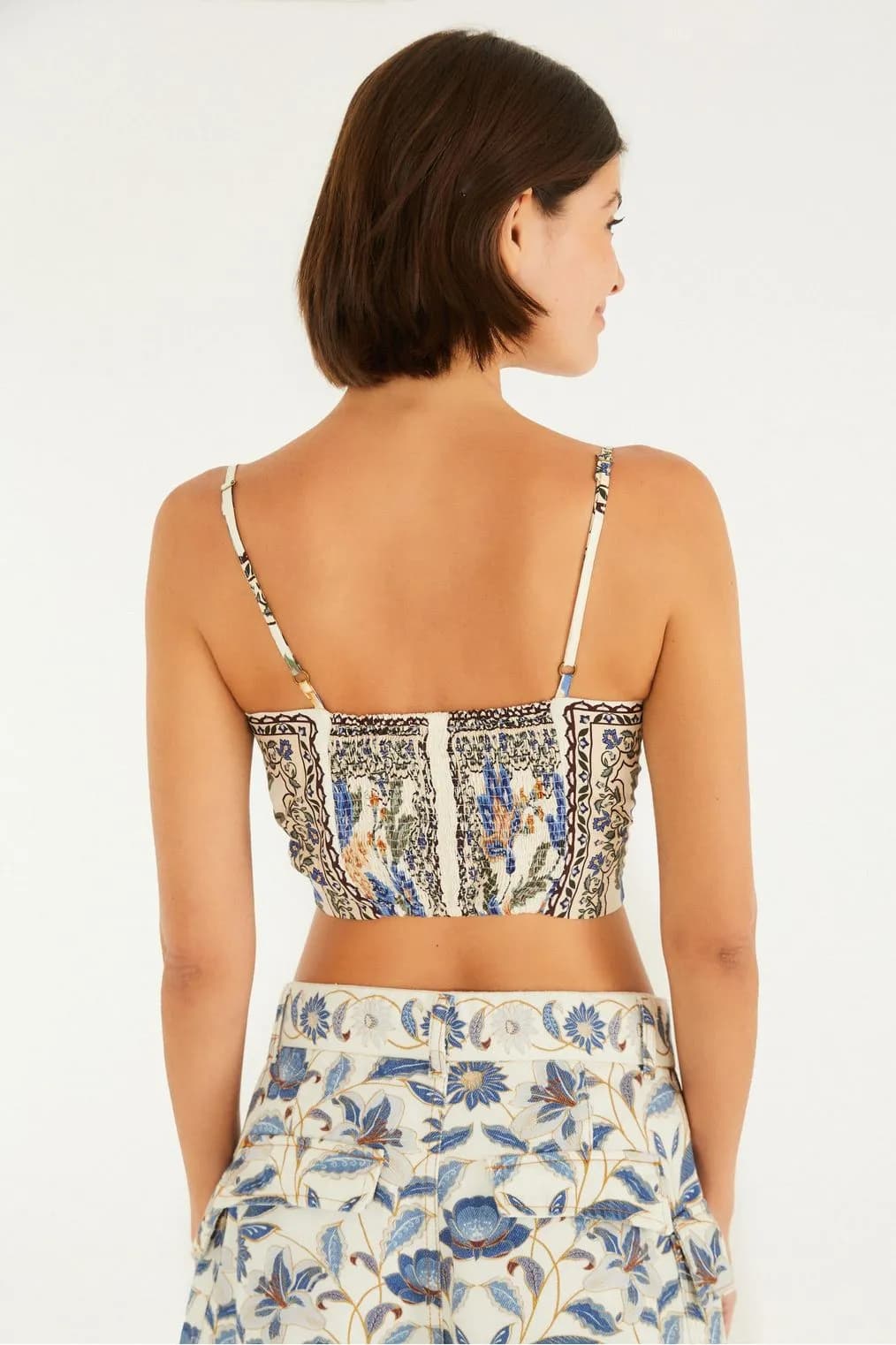 Conjunto estampado jardim chintz lenço