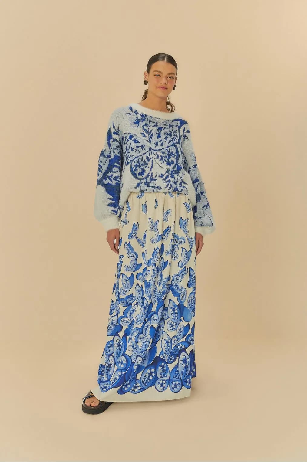 Conjunto estampado voo de porcelana