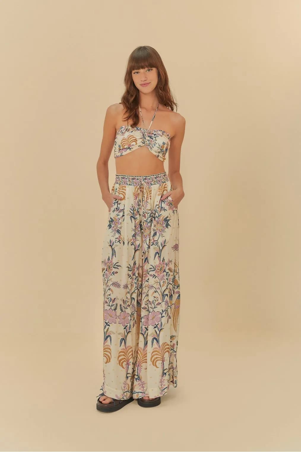 Conjunto estampado delicadeza boho