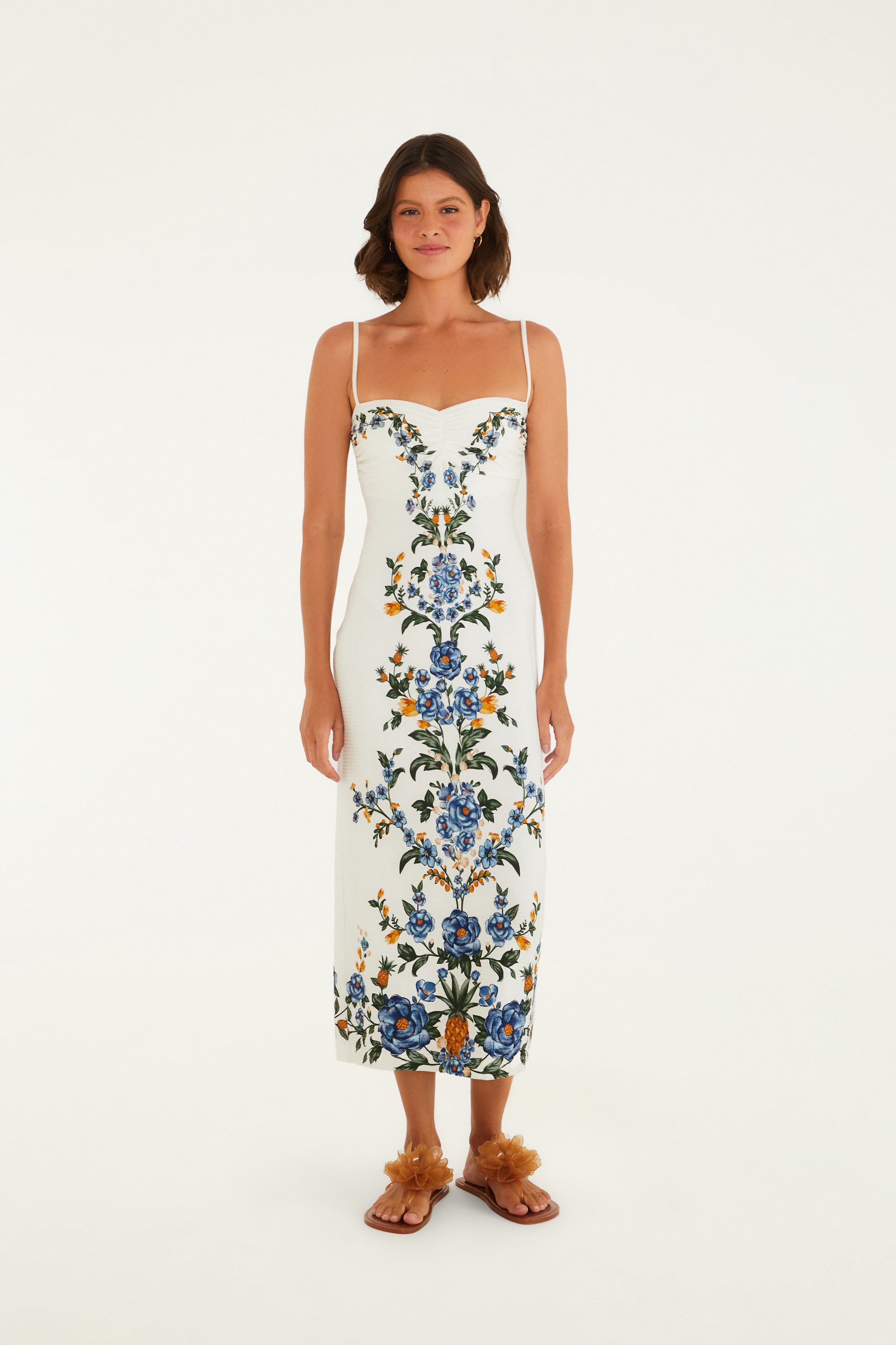 Vestido Midi Estampado Floral Penélope