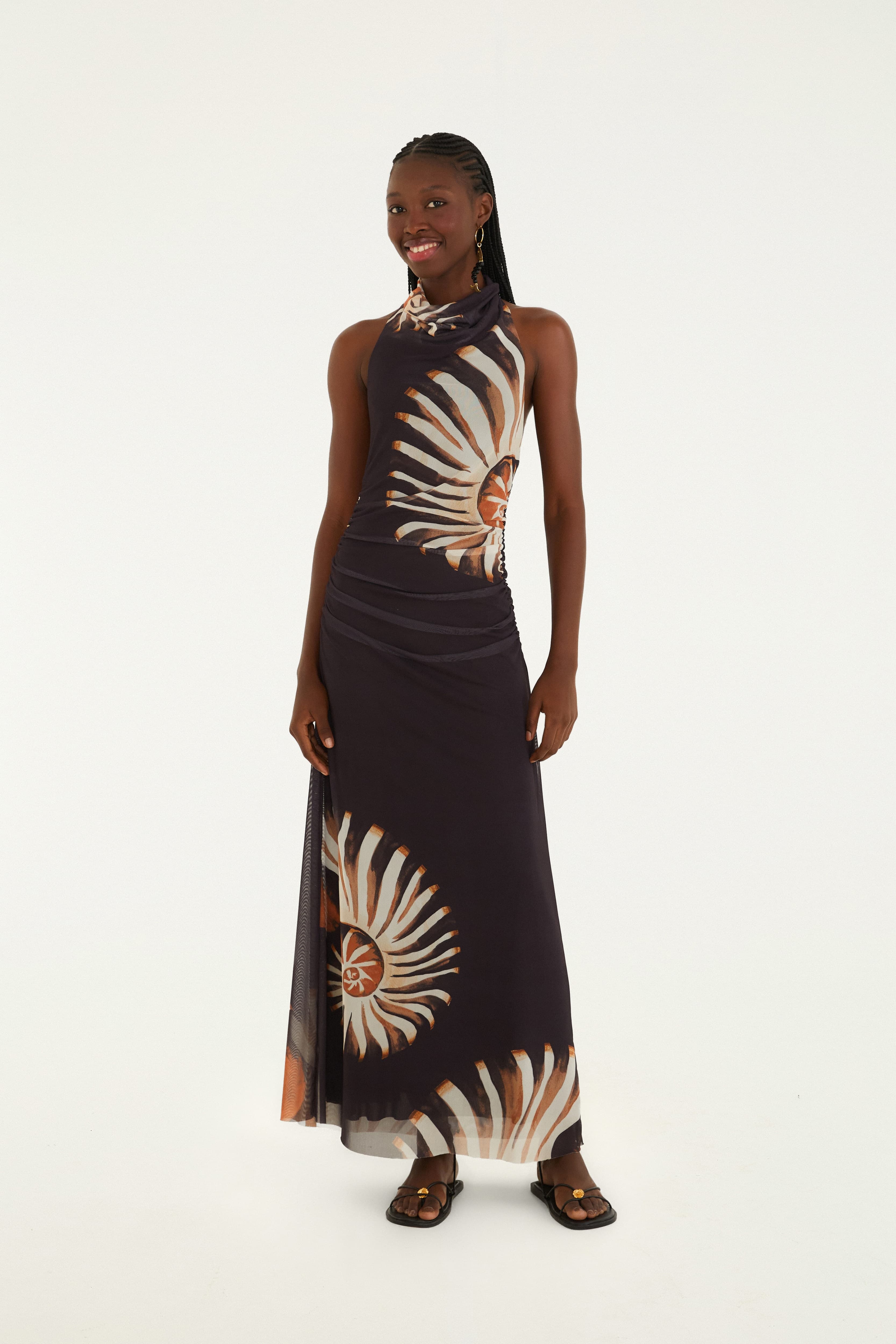 Vestido Tule Estampado Amonita