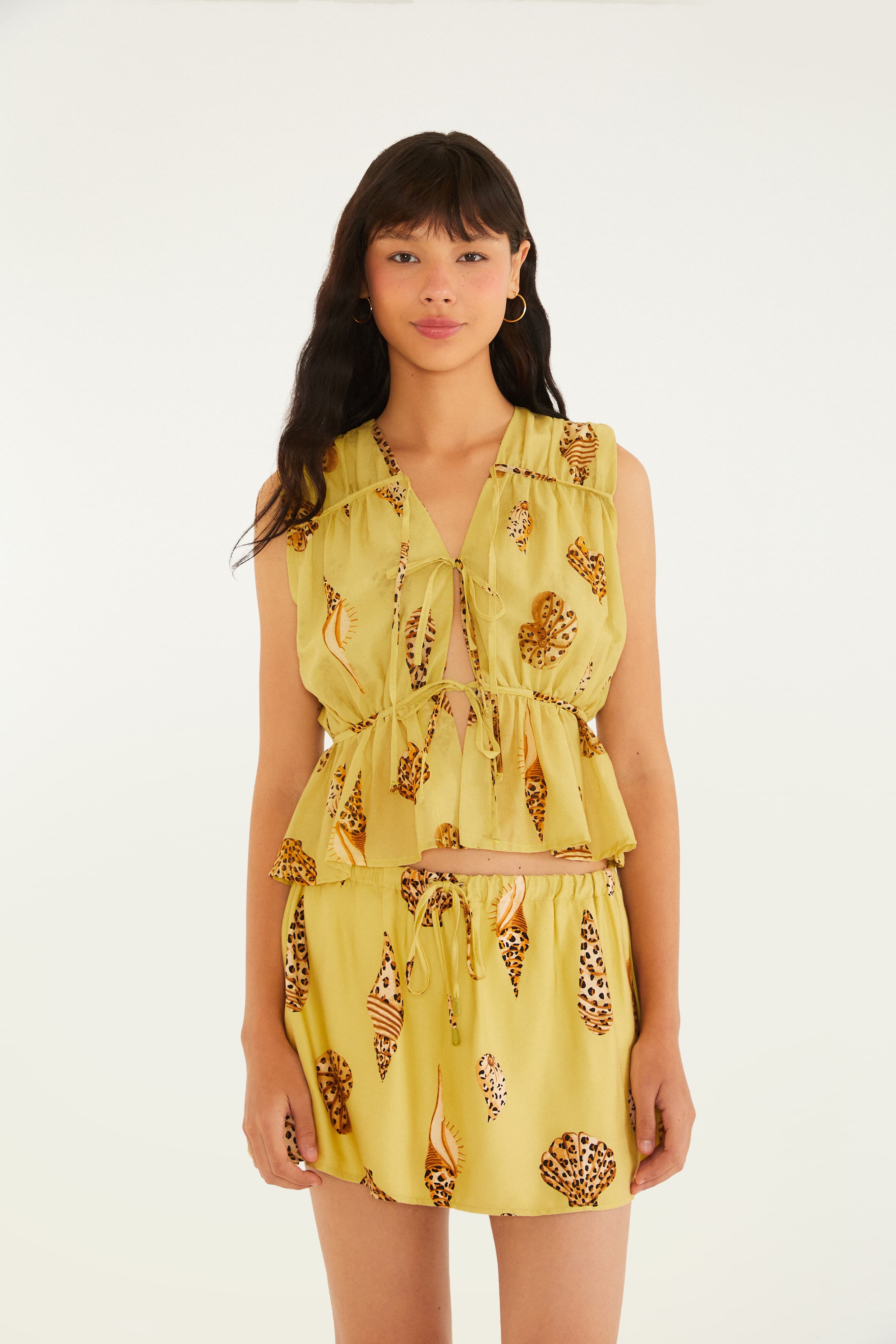 Conjunto Short Saia Concha Pintada