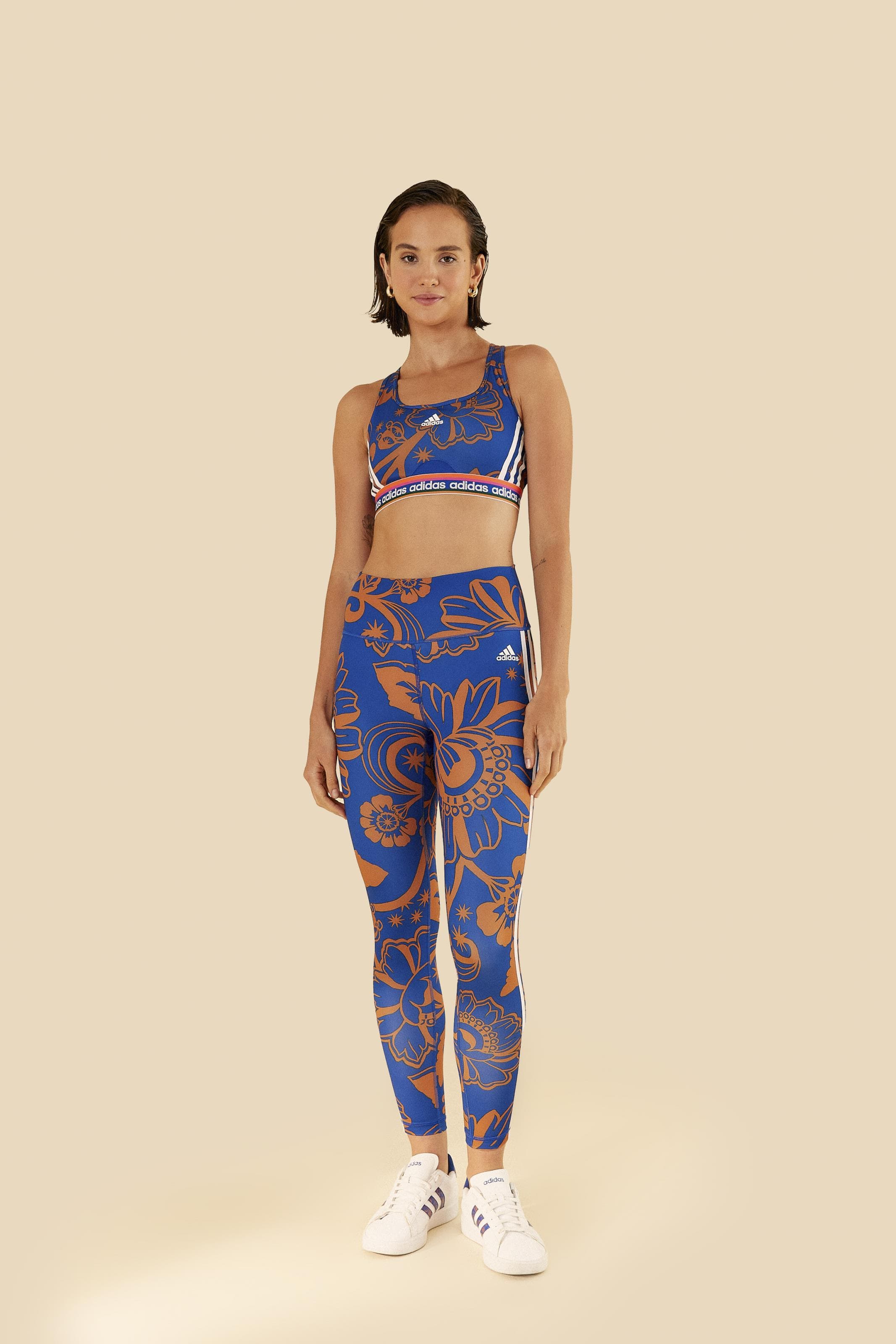 Conjunto Adidas Estampada Boho Flower Royal